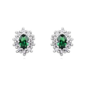 Cercei argint cu piatra verde DiAmanti Z1099E_G-DIA (Argint 925‰ 2,1 g.)